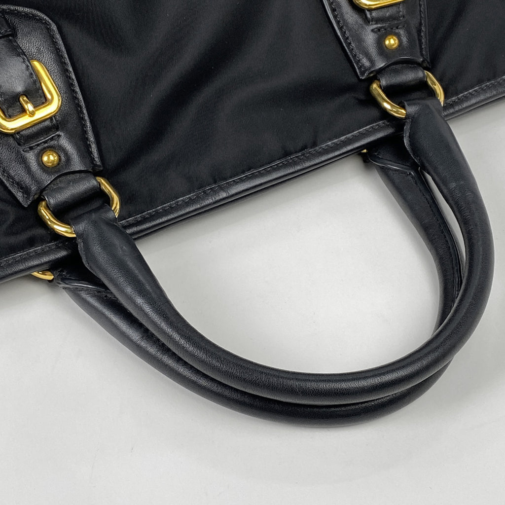 プラダ ロゴプレート トートバッグ 2WAY ショルダーバッグ トートバッグ ナイロン ネロ(ブラック) レディース 【中古】brbag