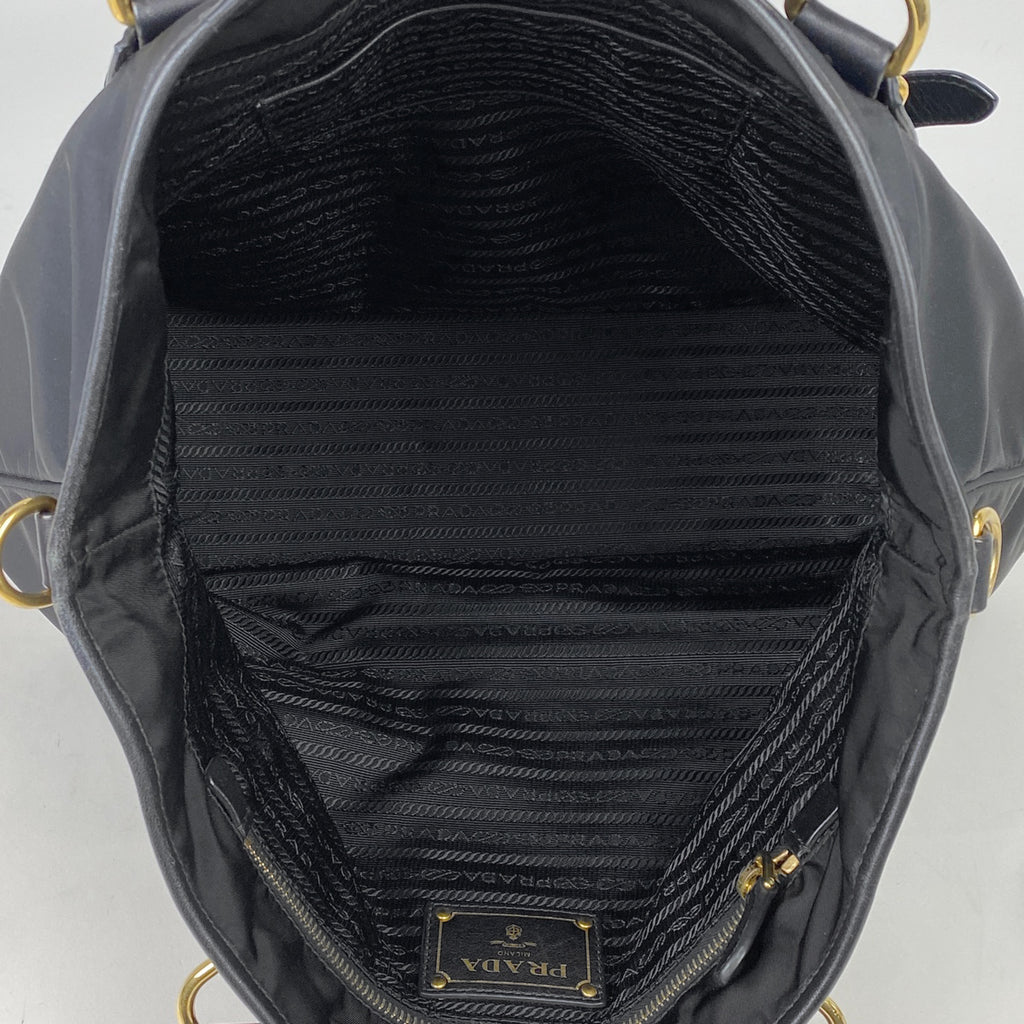 プラダ ロゴプレート トートバッグ 2WAY ショルダーバッグ トートバッグ ナイロン ネロ(ブラック) レディース 【中古】brbag