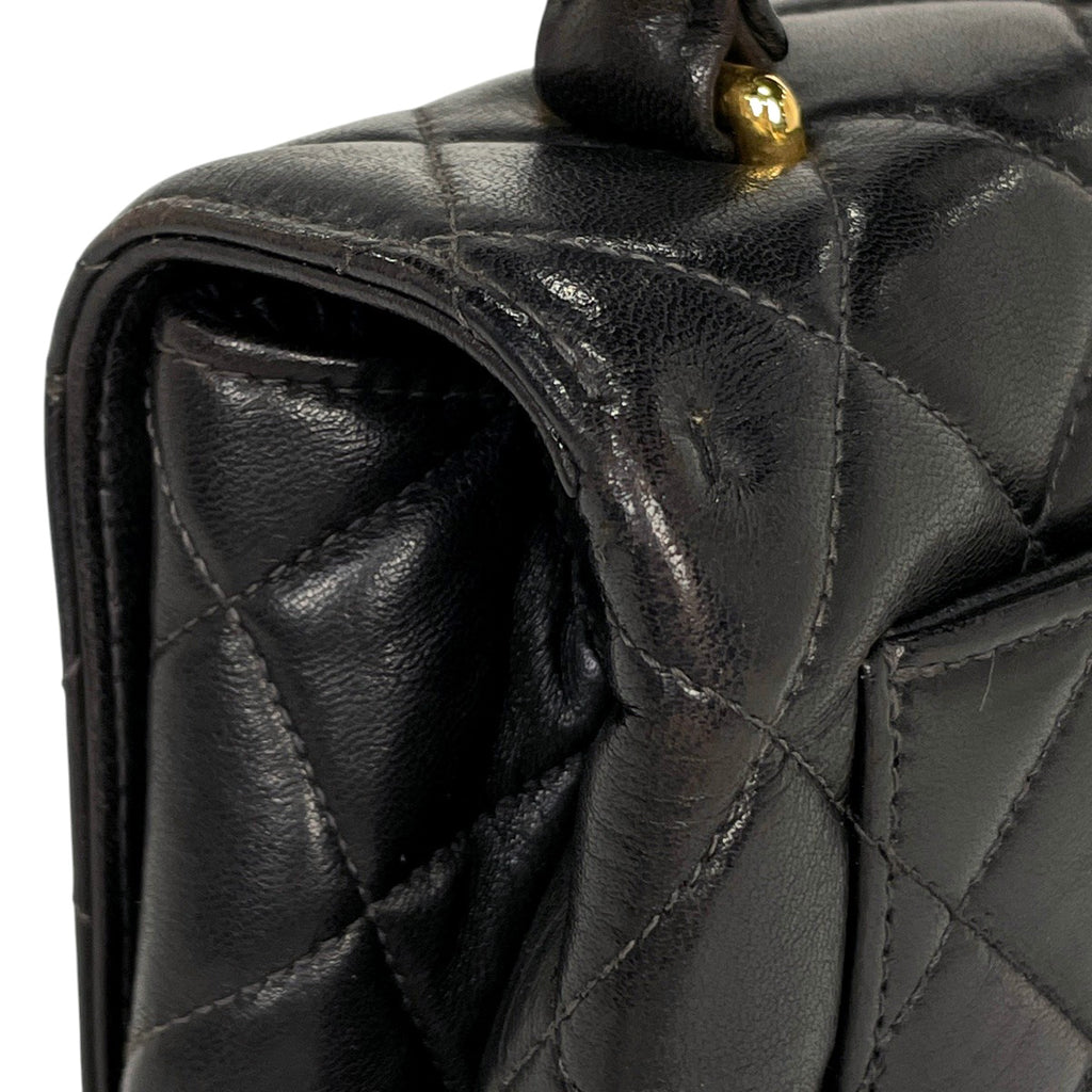 シャネル ココマーク ハンドバッグ マトラッセ ハンドバッグ レザー ブラック レディース 【中古】brbag