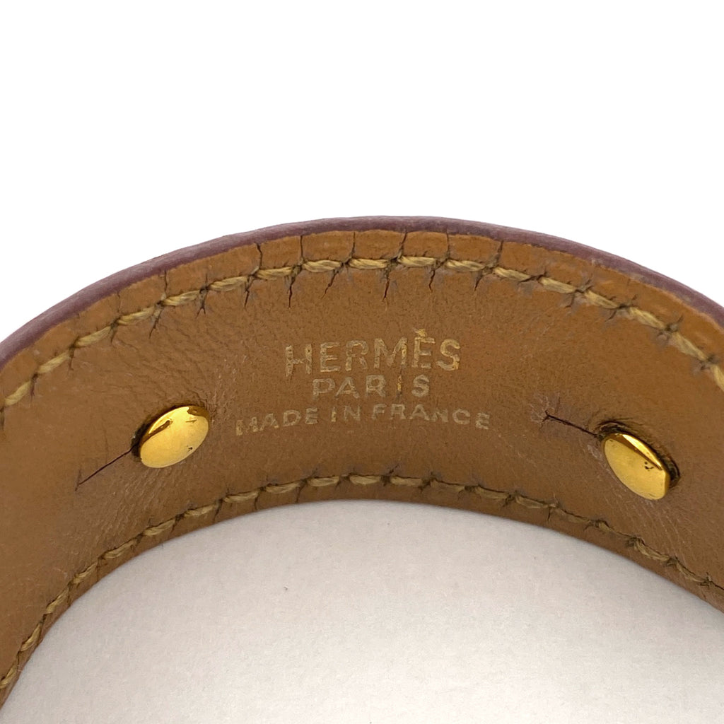 エルメス ホースビット バングル ブレスレット 腕輪 バングル レザー ゴールド ブラウン ゴールド レディース 【中古】bracc