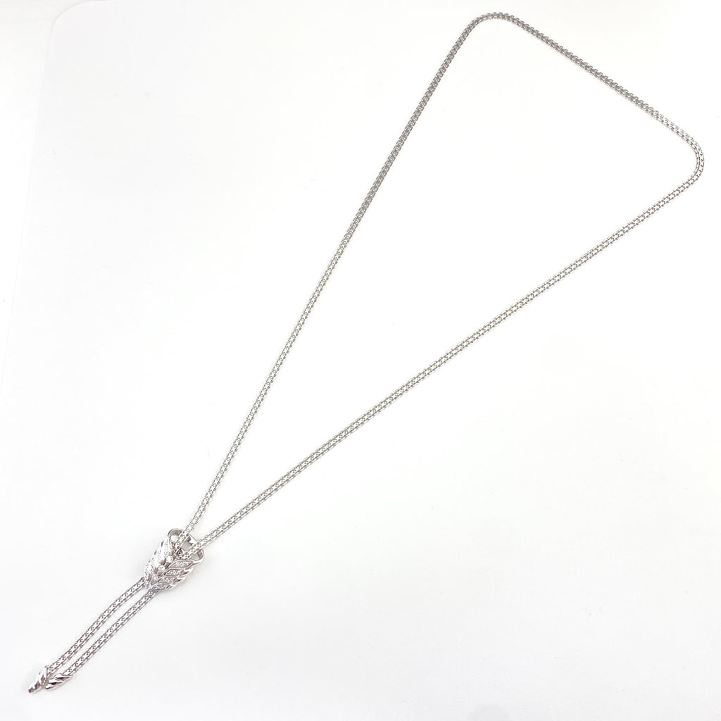 メレダイヤ デザインネックレス WG ホワイトゴールド ペンダント ラリエット ネックレス K18 WG ダイヤモンド レディース 【中古】nbjwl