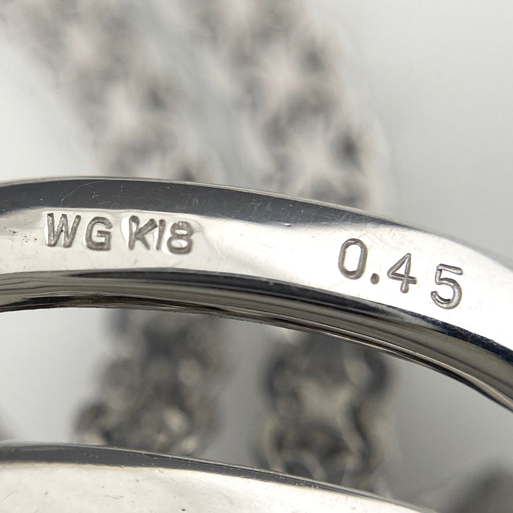 メレダイヤ デザインネックレス WG ホワイトゴールド ペンダント ラリエット ネックレス K18 WG ダイヤモンド レディース 【中古】nbjwl