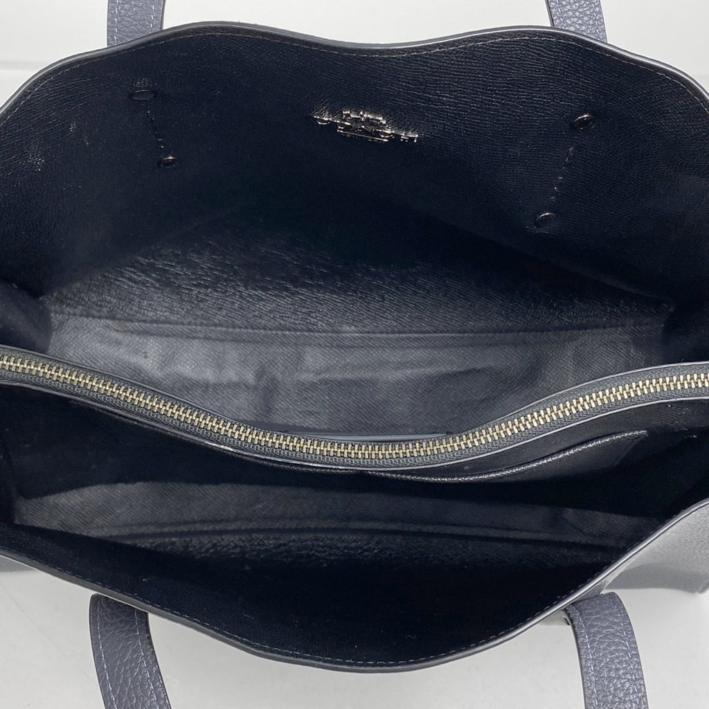 コーチ チャーリー キャリーオール トートバッグ ロゴ レザー ネイビー 25137 レディース 【中古】 brbag