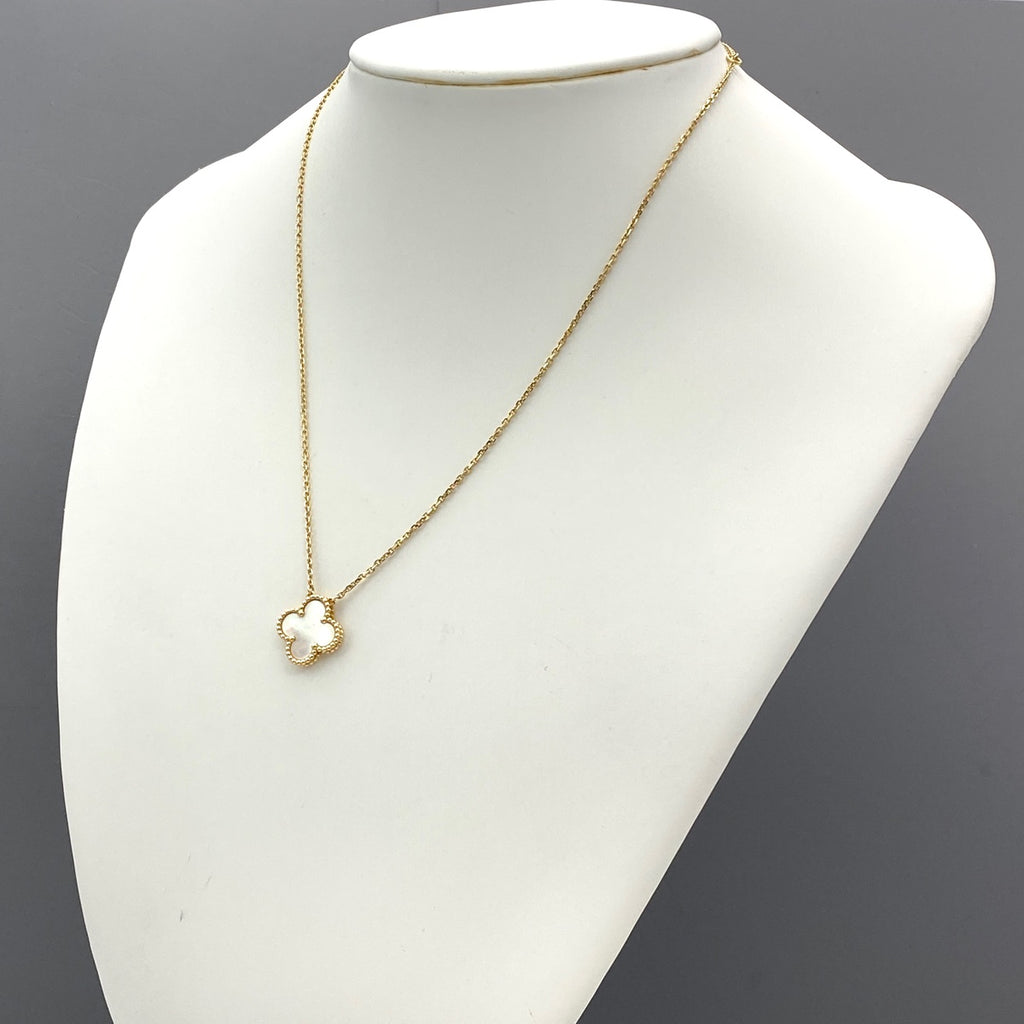 ヴァンクリーフ＆アーペル ヴィンテージ アルハンブラ ネックレス YG イエローゴールド ペンダント ネックレス 750 シェル レディース 【中古】brjwl