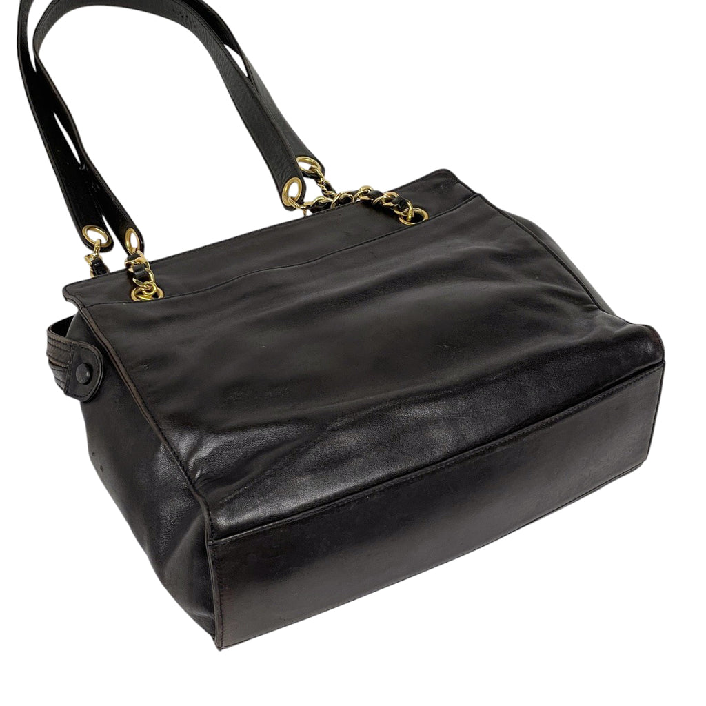 シャネル ココマーク チェーン トートバッグ ショルダーバッグ トートバッグ レザー ブラウン レディース 【中古】 brbag