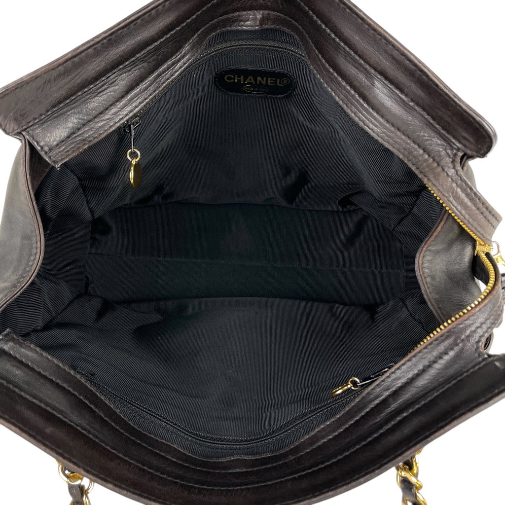 シャネル ココマーク チェーン トートバッグ ショルダーバッグ トートバッグ レザー ブラウン レディース 【中古】 brbag
