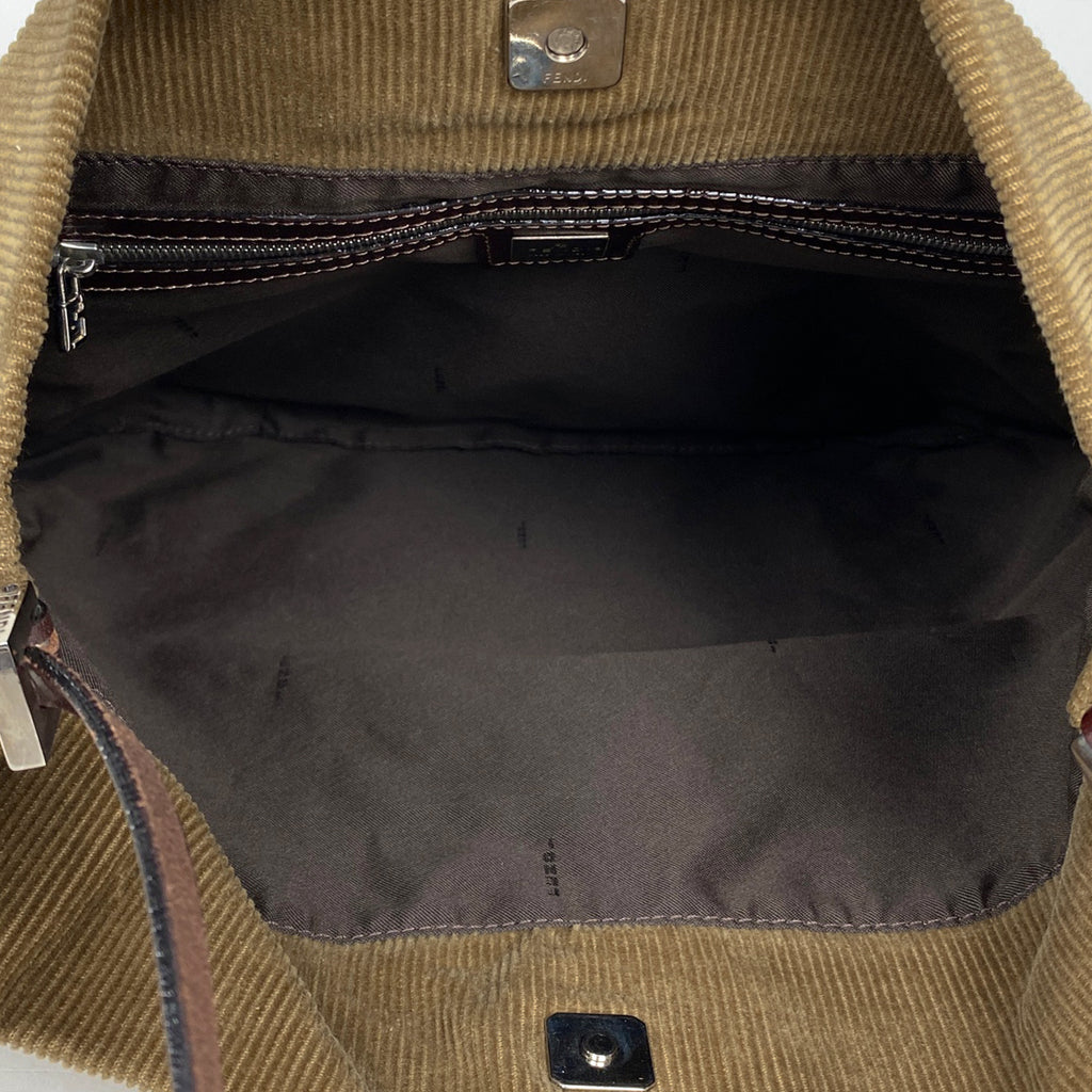 【最終値引き】 フェンディ ズッカロゴ ショルダーバッグ ワンショルダー ショルダーバッグ コーデュロイ ブラウン 267331 レディース 【中古】 brbag