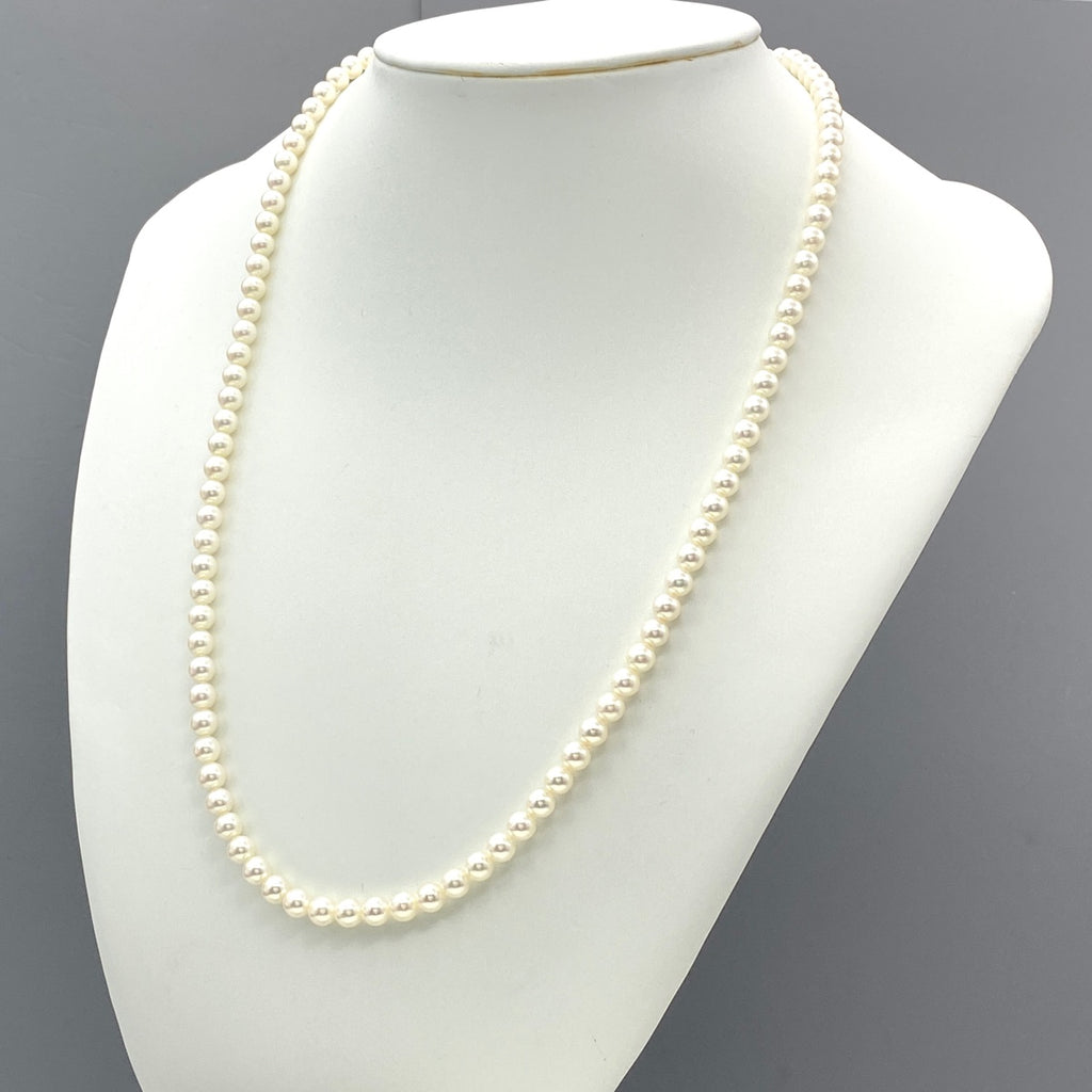 【在庫一掃】 ミキモト パール デザインネックレス WG ホワイトゴールド 真珠 ネックレス K14 WG パール レディース 【中古】brjwl