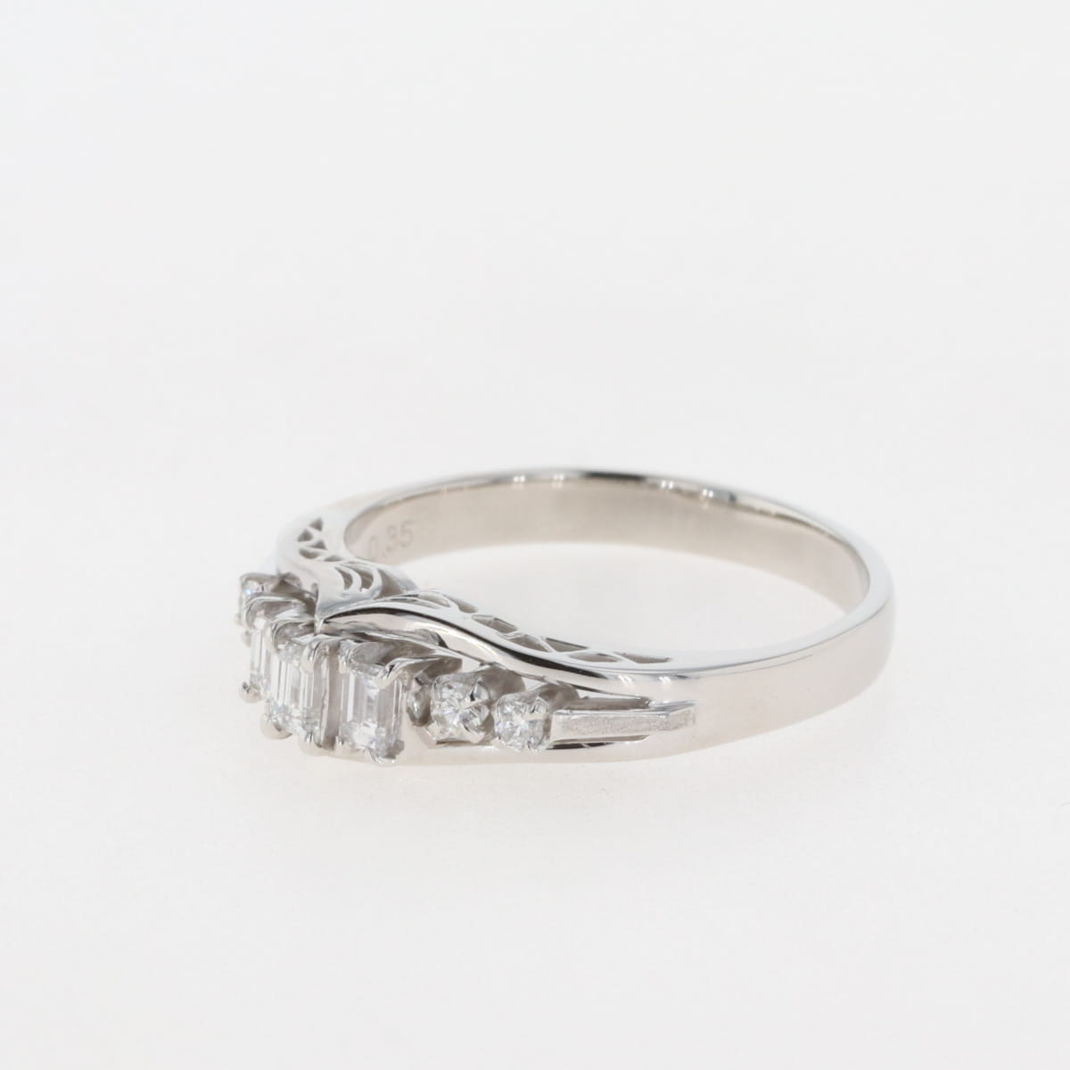バイセル公式】メレダイヤ デザインリング プラチナ 指輪 リング 12.5 