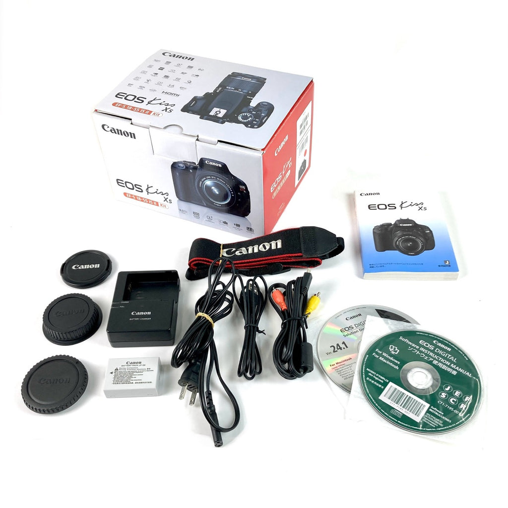 キヤノン Canon EOS Kiss X5 EF-S 18-55 IS II レンズキット デジタル 一眼レフカメラ 【中古】