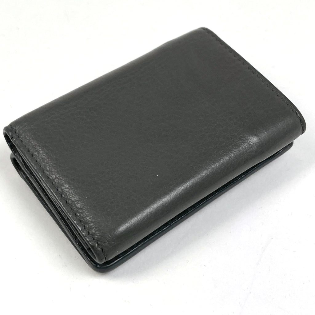 バレンシアガ ペーパー ミニ ウォレット コンパクト 三つ折り財布 レザー グレー 391446 レディース 【中古】brbag