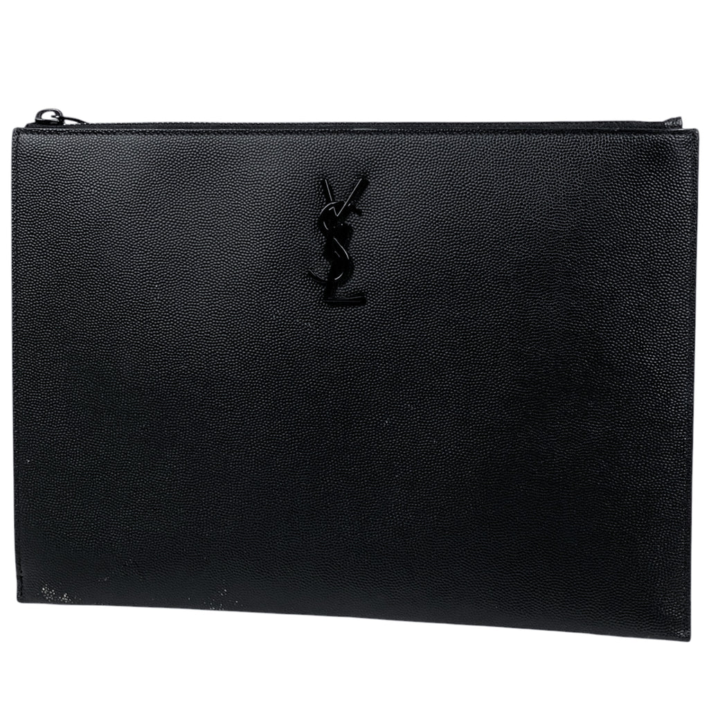 サンローラン ロゴ クラッチバッグ セカンドバッグ クラッチバッグ レザー ブラック 453249 レディース 【中古】brbag