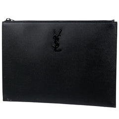 サンローラン ロゴ クラッチバッグ セカンドバッグ クラッチバッグ レザー ブラック 453249 レディース 【中古】brbag