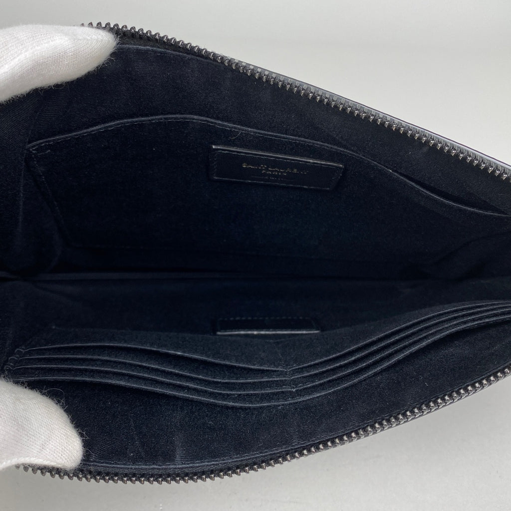 サンローラン ロゴ クラッチバッグ セカンドバッグ クラッチバッグ レザー ブラック 453249 レディース 【中古】brbag