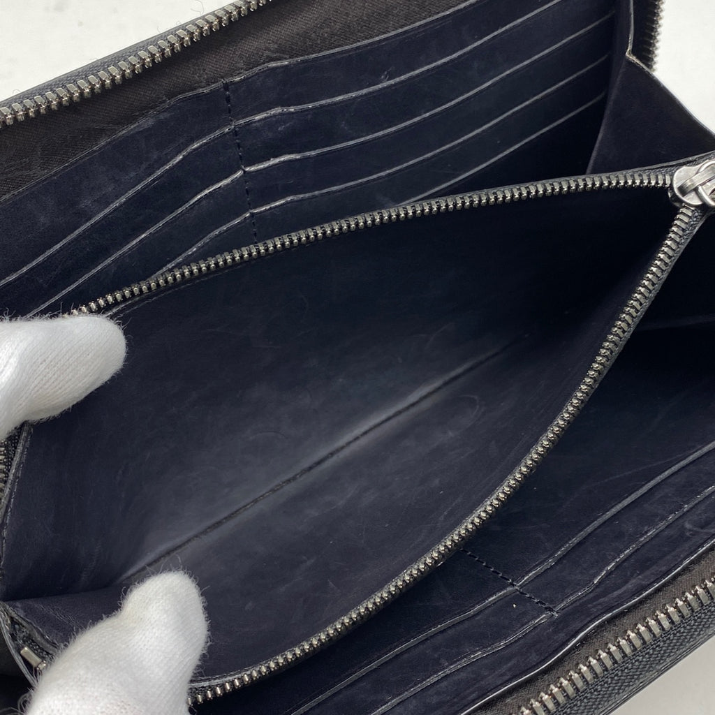 ベルルッティ タリ スクリット ラウンドファスナー ウォレット カリグラフィ 長財布 長財布 レザー ブラウン メンズ 【中古】brbag