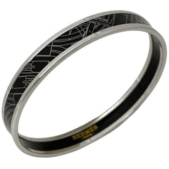 エルメス エマイユ PM 腕輪 七宝焼き バングル シルバーメッキ ブラック シルバー レディース 【中古】 
 ラッピング可