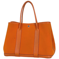 エルメス ガーデンパーティ PM ハンドバッグ トートバッグ トワルオフィシエ オレンジ □O レディース 【中古】 brbag