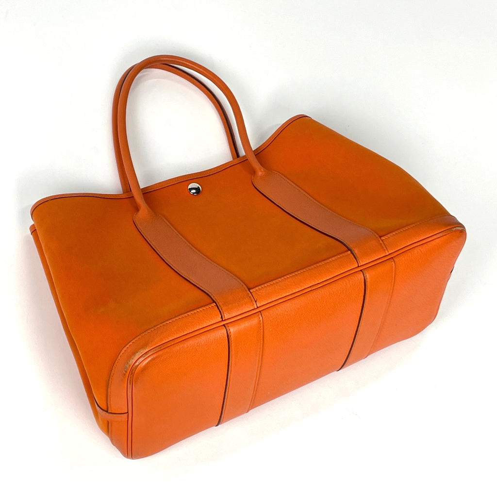 エルメス ガーデンパーティ PM ハンドバッグ トートバッグ トワルオフィシエ オレンジ □O レディース 【中古】 brbag