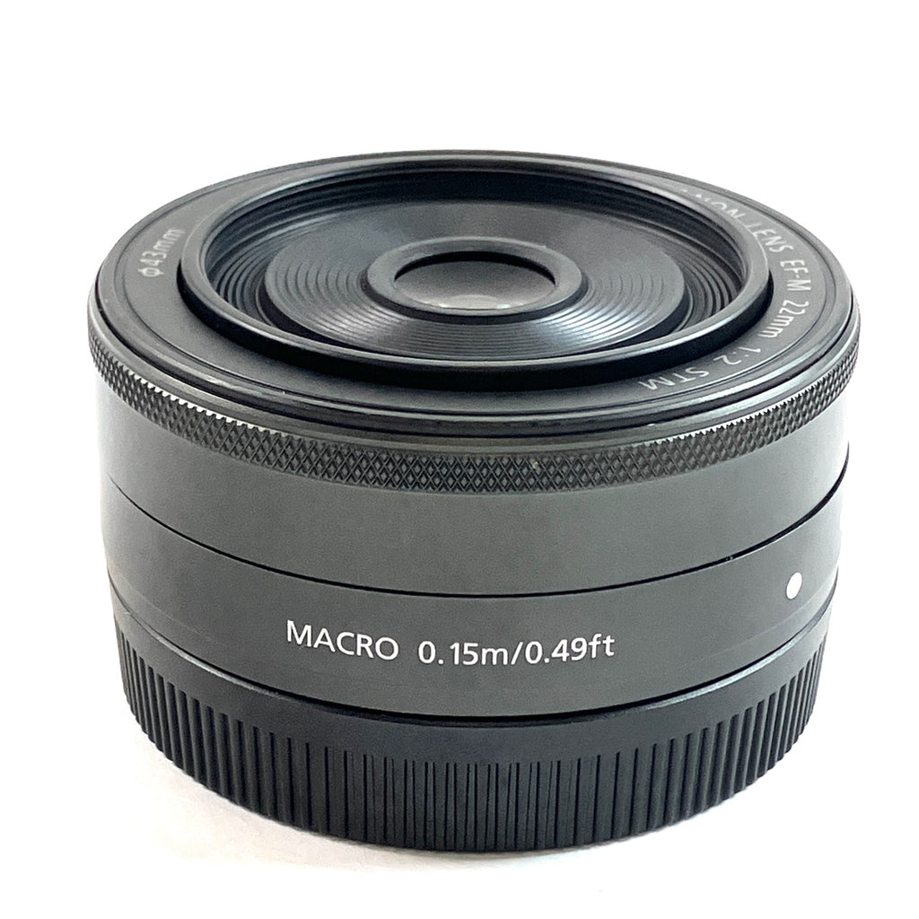 キヤノン Canon EF-M 22mm F2 STM ブラック 一眼カメラ用レンズ（オートフォーカス） 【中古】