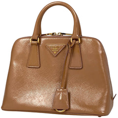 プラダ ロゴプレート ハンドバッグ 2WAY ショルダーバッグ プロムナード パテントサフィアーノ ハンドバッグ レザー オレンジ BL0838 レディース 【中古】 brbag