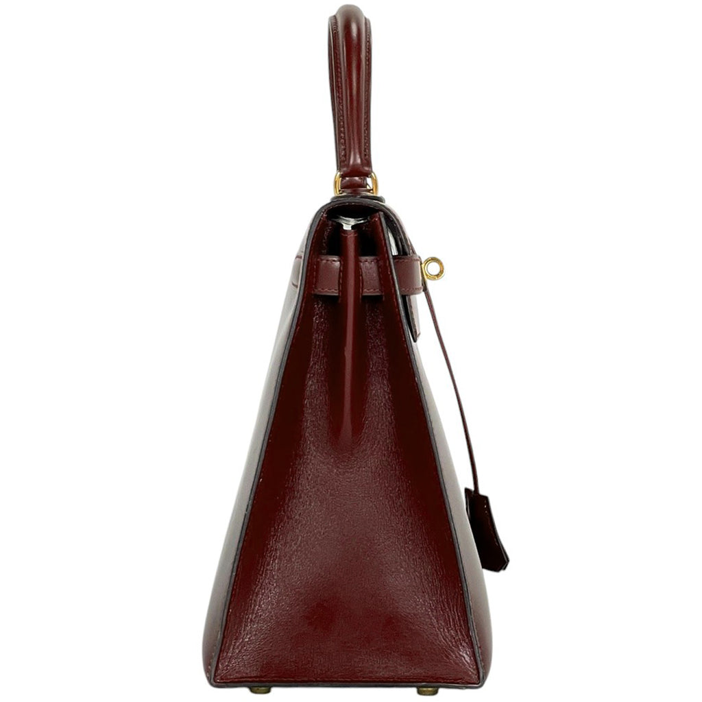 エルメス ケリー 28 外縫い ハンドバッグ ボックスカーフ ルージュアッシュ 〇O レディース 【中古】 brbag