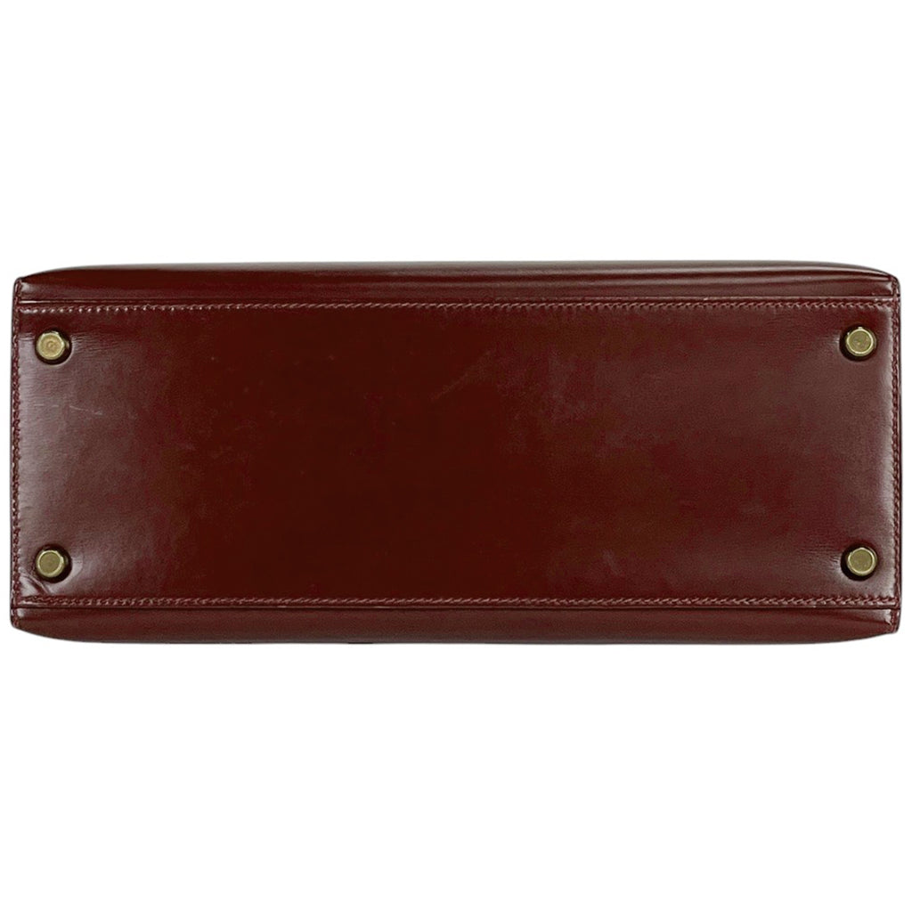 エルメス ケリー 28 外縫い ハンドバッグ ボックスカーフ ルージュアッシュ 〇O レディース 【中古】 brbag