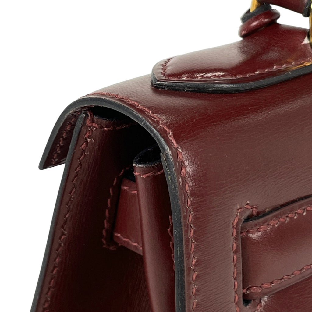 エルメス ケリー 28 外縫い ハンドバッグ ボックスカーフ ルージュアッシュ 〇O レディース 【中古】 brbag
