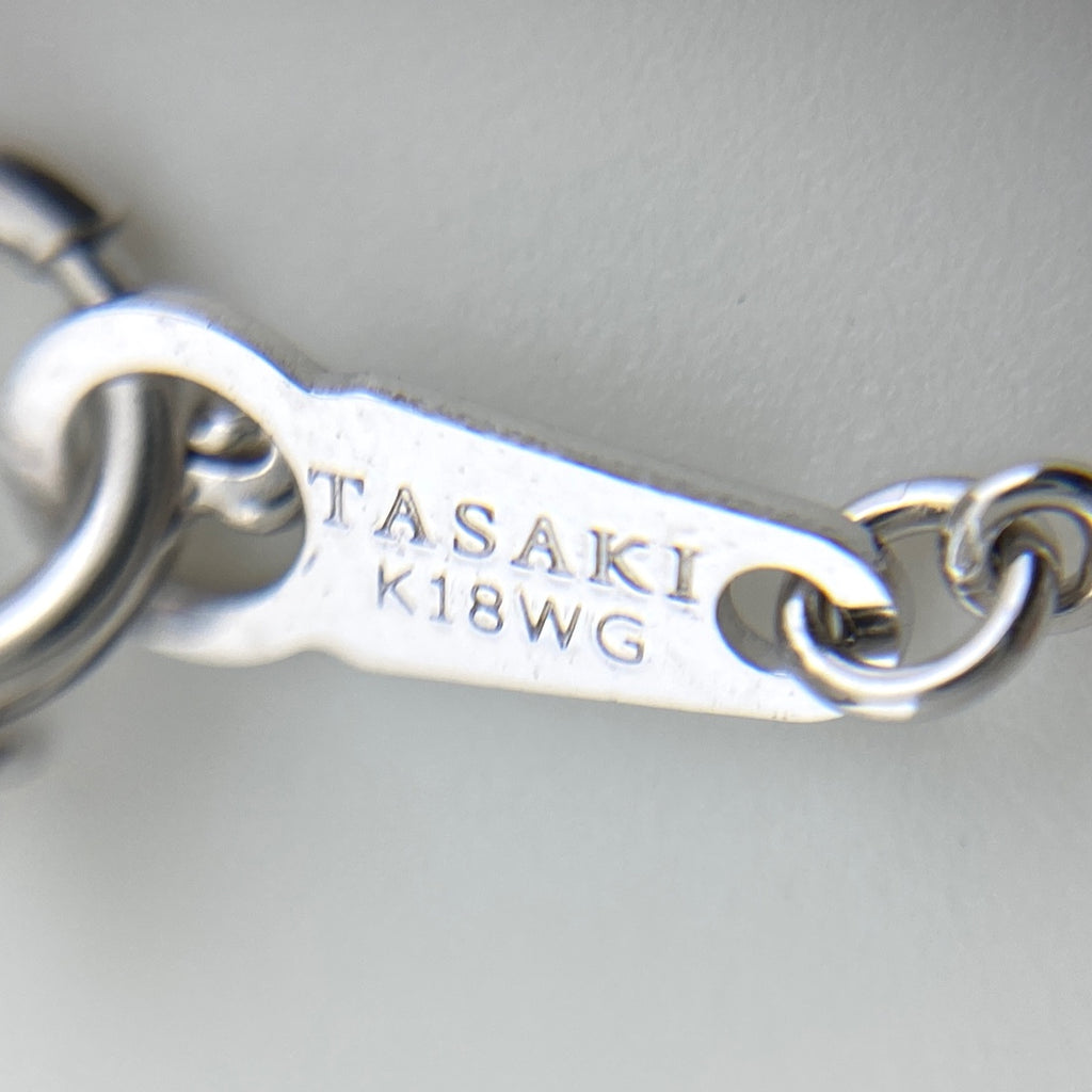 タサキ メレダイヤ デザインネックレス WG ホワイトゴールド ペンダント 3Pダイヤ スイング ネックレス K18 WG ダイヤモンド レディース 【中古】brjwl