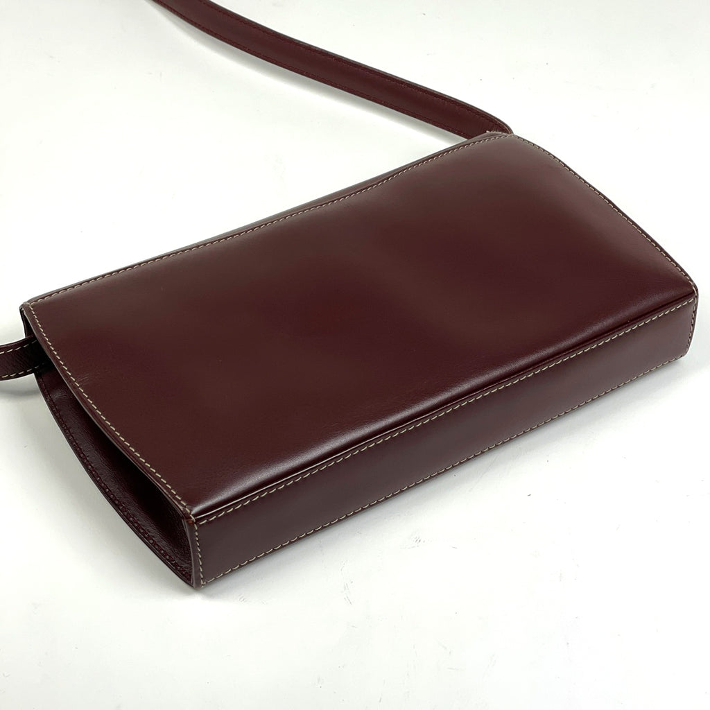 カルティエ マストライン ショルダーバッグ 2WAY クラッチバッグ ショルダーバッグ レザー ボルドー レディース 【中古】brbag