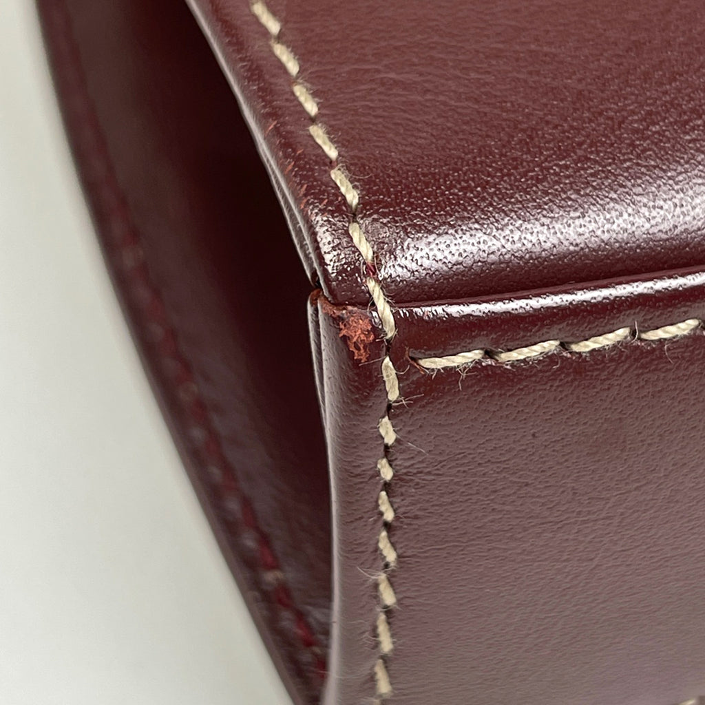 カルティエ マストライン ショルダーバッグ 2WAY クラッチバッグ ショルダーバッグ レザー ボルドー レディース 【中古】brbag