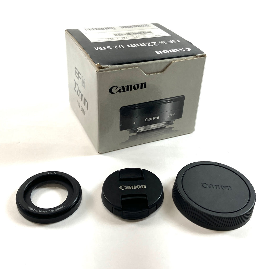 キヤノン Canon EF-M 22mm F2 STM ブラック 一眼カメラ用レンズ（オートフォーカス） 【中古】