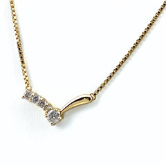 メレダイヤ デザインネックレス YG イエローゴールド ペンダント ネックレス K18 ダイヤモンド レディース 【中古】nbjwl