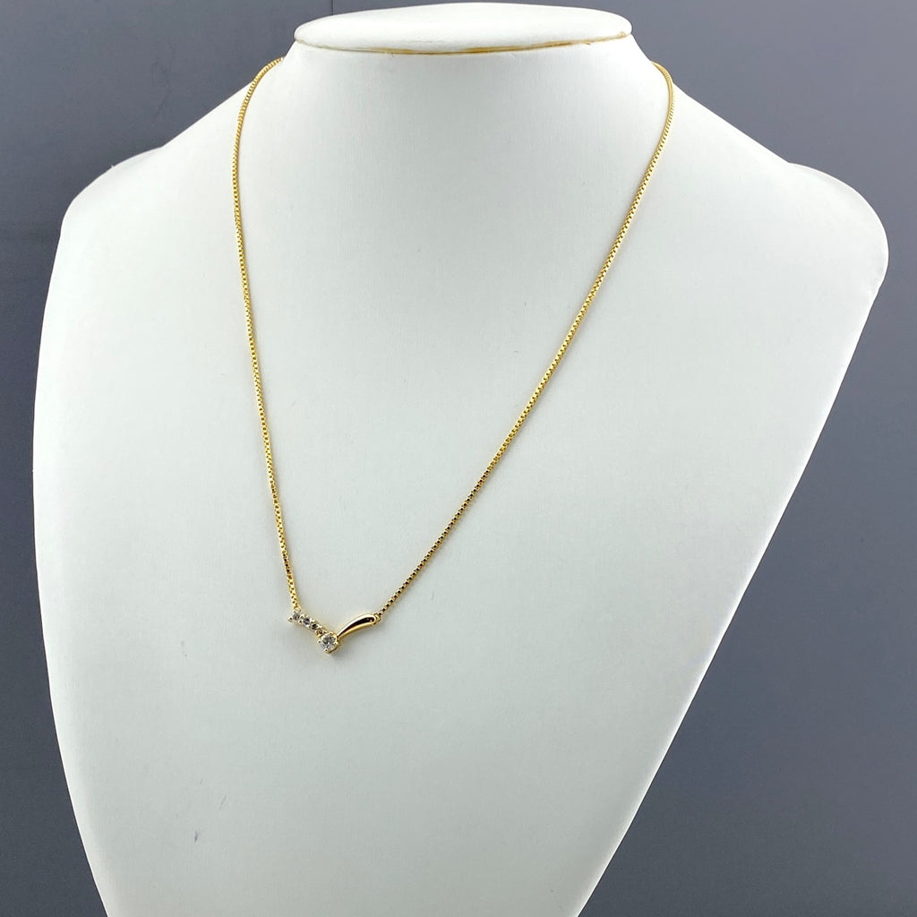 メレダイヤ デザインネックレス YG イエローゴールド ペンダント ネックレス K18 ダイヤモンド レディース 【中古】nbjwl