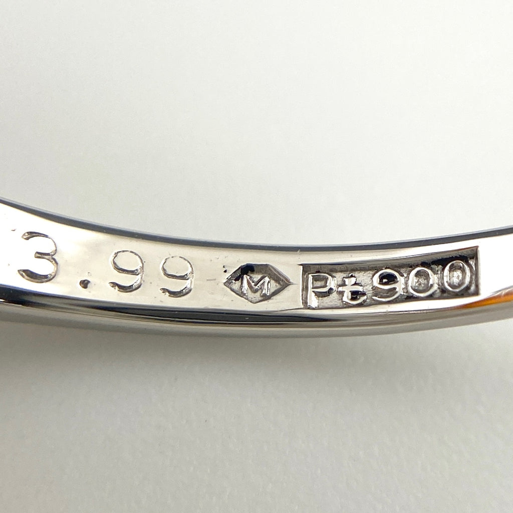 ファイアオパール デザインリング プラチナ 指輪 メレダイヤ リング 15.5号 Pt900 ダイヤモンド ファイアオパール レディース 【中古】nbjwl