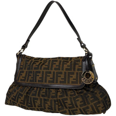 フェンディ ズッカ柄 ショルダーバッグ ワンショルダー 肩掛け ハンドバッグ ショルダーバッグ キャンバス ブラウン 8BR436 レディース 【中古】 brbag