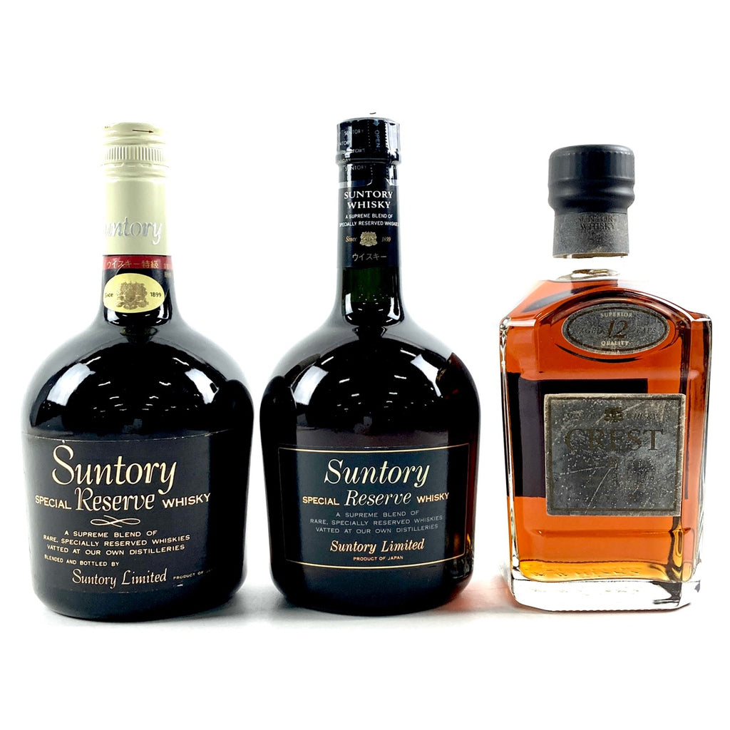 【東京都内限定お届け】 3本 サントリー SUNTORY スペシャルリザーブ クレスト 12年 旧ボトル 国産ウイスキー 【古酒】