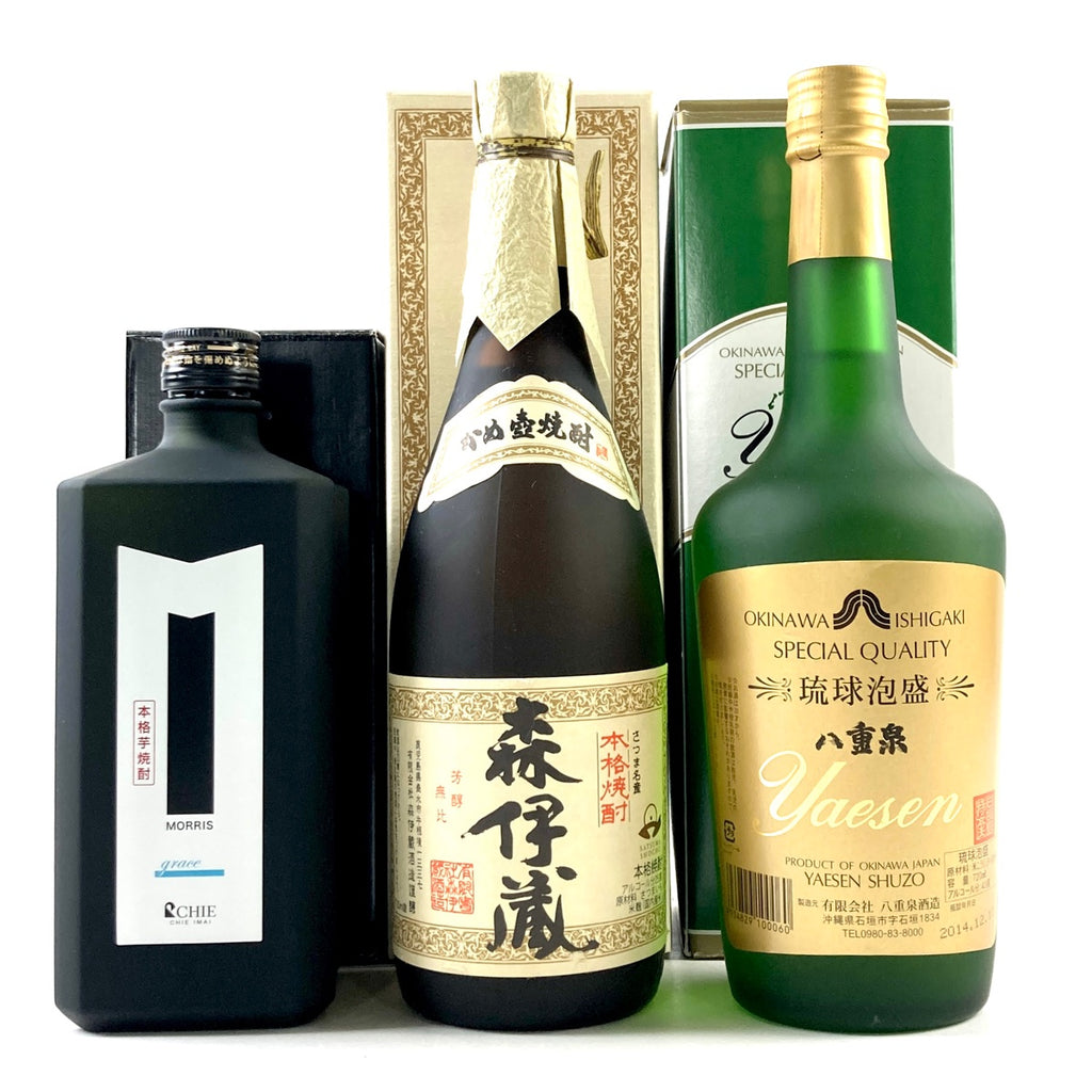 【東京都内限定お届け】 3本 八重泉 薩摩金山蔵 森伊蔵 泡盛 720ml いも焼酎 【古酒】