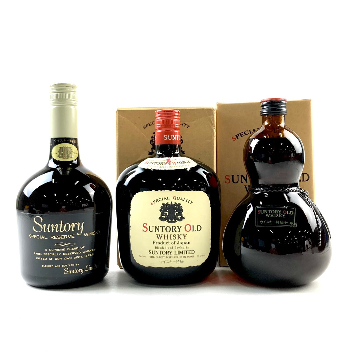 バイセル公式】【東京都内限定お届け】 3本 サントリー SUNTORY スペシャルリザーブ オールド寿 瓢箪 760ml ウイスキー セット 【古酒】  - バイセルブランシェ