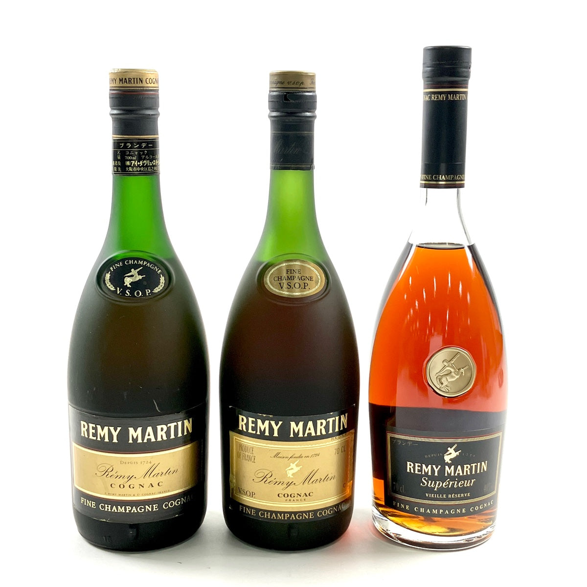 バイセル公式】3本 レミーマルタン REMY MARTIN VSOP 旧旧 VSOP 旧旧旧 スペリオール クリアボトル コニャック 700ml  ブランデー セット 【古酒】 - バイセルブランシェ