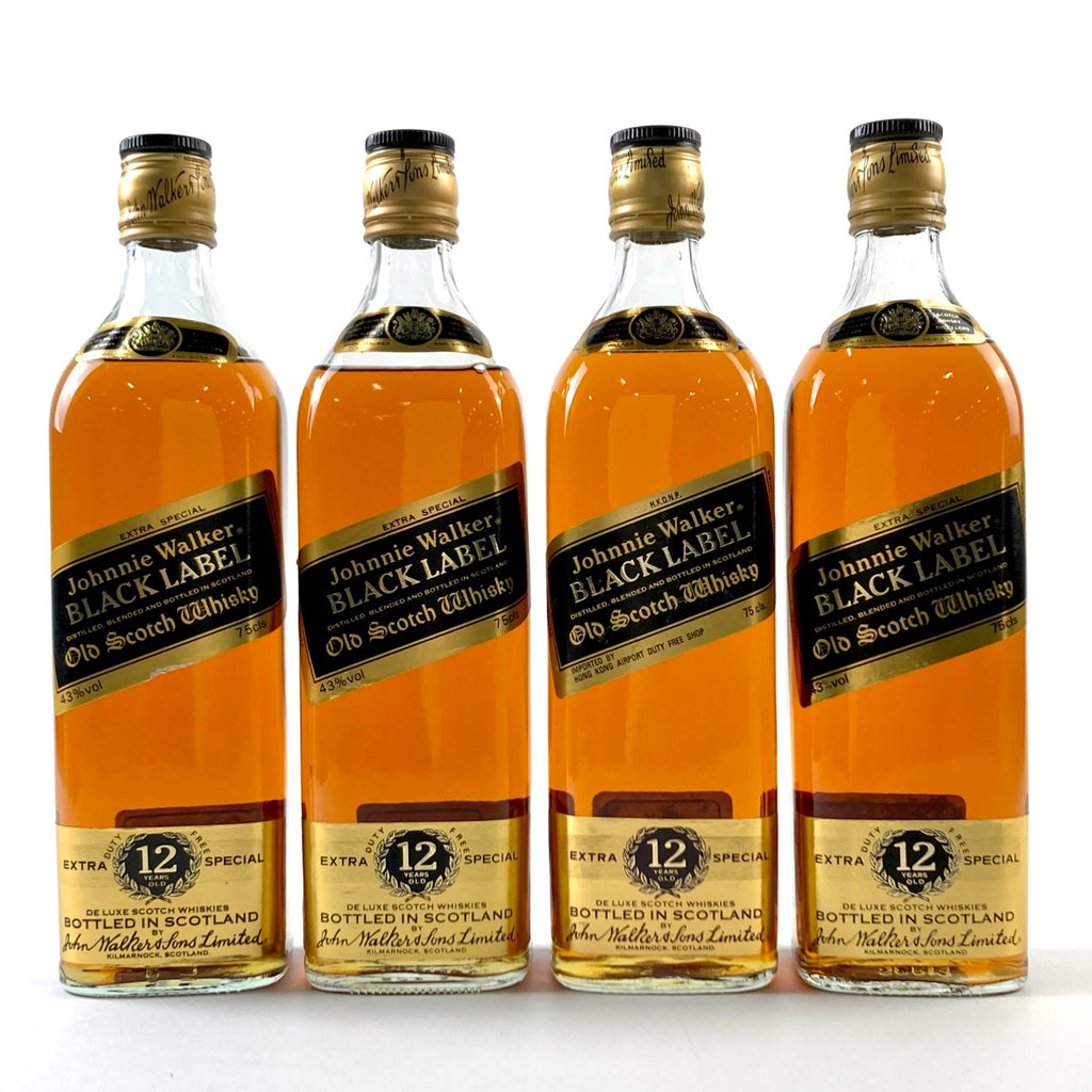 バイセル公式】4本 ジョニーウォーカー JOHNNIE WALKER 12年 黒金キャップ エクストラスペシャル スコッチ 750ml ウイスキー  セット 【古酒】 - バイセルブランシェ