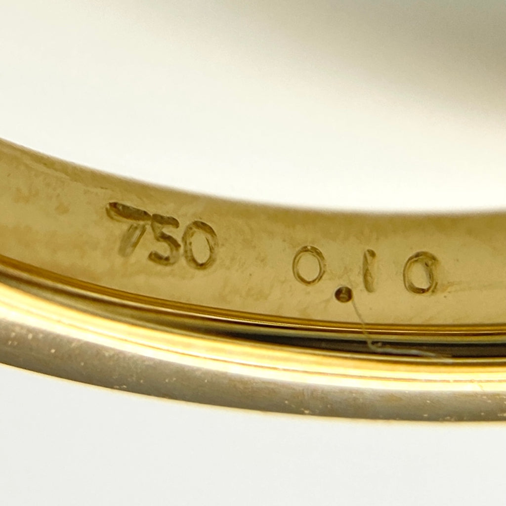 タサキ パール デザインリング YG イエローゴールド 指輪 真珠 リング 13号 750 パール ダイヤモンド レディース 【中古】brjwl