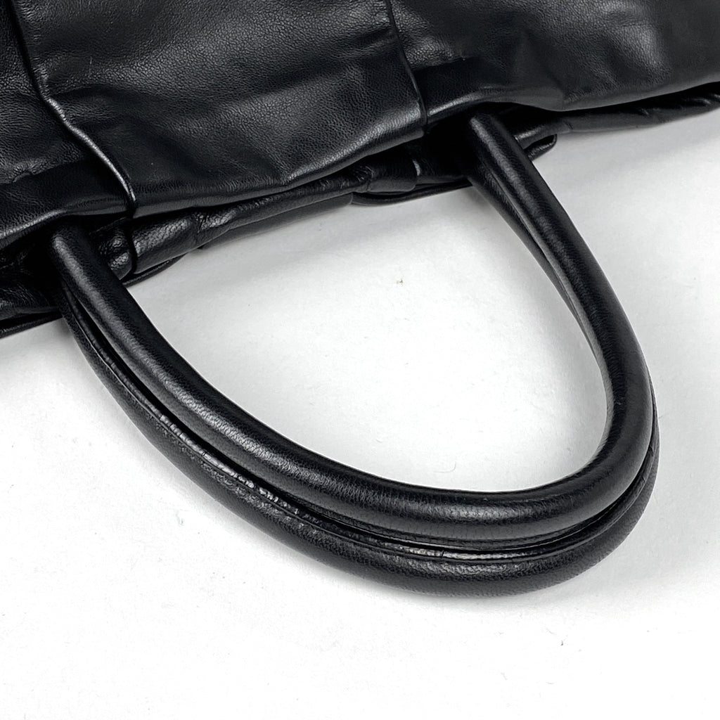 プラダ ロゴ ハンドバッグ リボンモチーフ トート ハンドバッグ レザー ネロ(ブラック) レディース 【中古】brbag