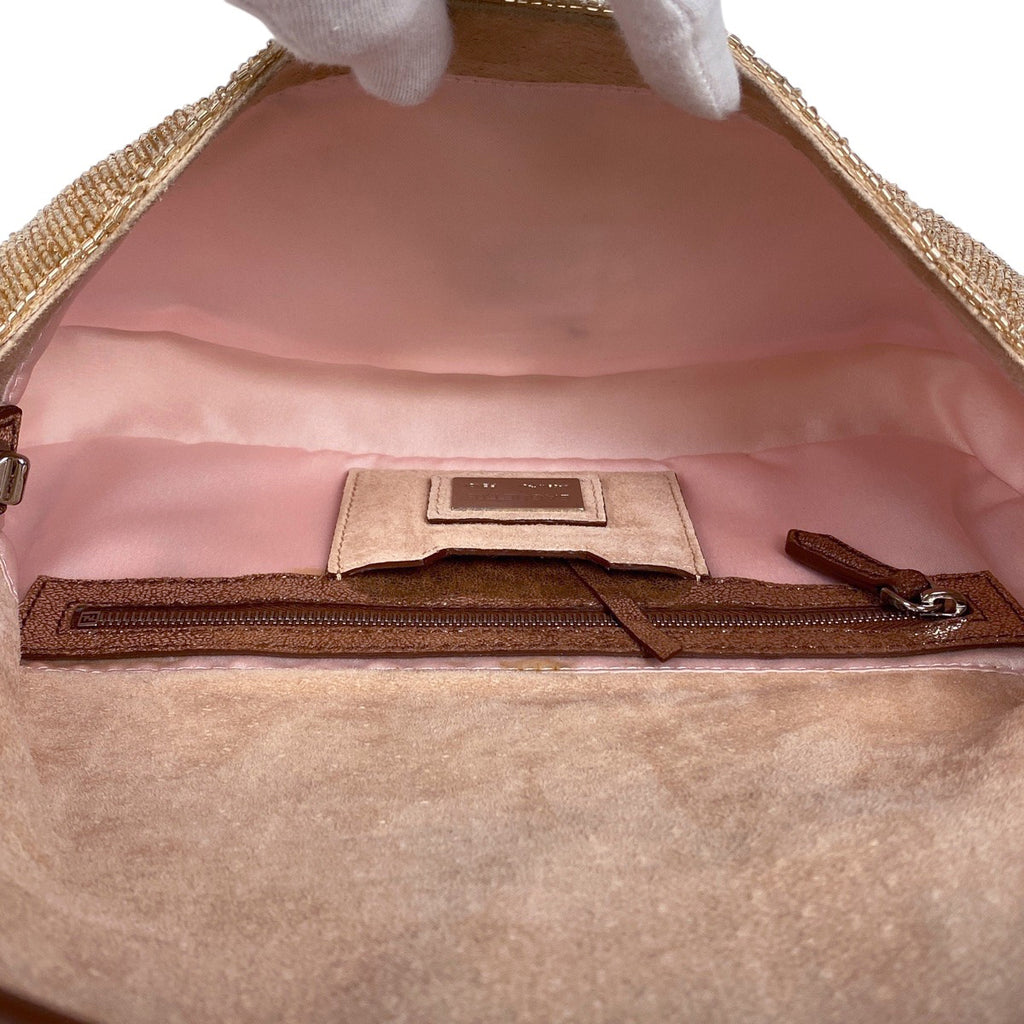 フェンディ ロゴ マンマバケット ハンドバッグ ラメ ショルダーバッグ レザー 8BR600 レディース 【中古】brbag