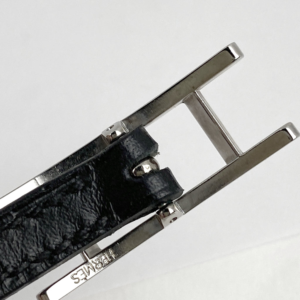エルメス アピ 3 ブレスレット 腕輪 3連 ブレスレット シルバーメッキ レザー シルバー ブラック レディース 【中古】 bracc