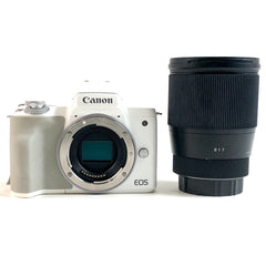 キヤノン Canon EOS Kiss M ホワイト ＋ Contemporary 16mm F1.4 DC DN (EOS M用) デジタル ミラーレス 一眼カメラ 【中古】