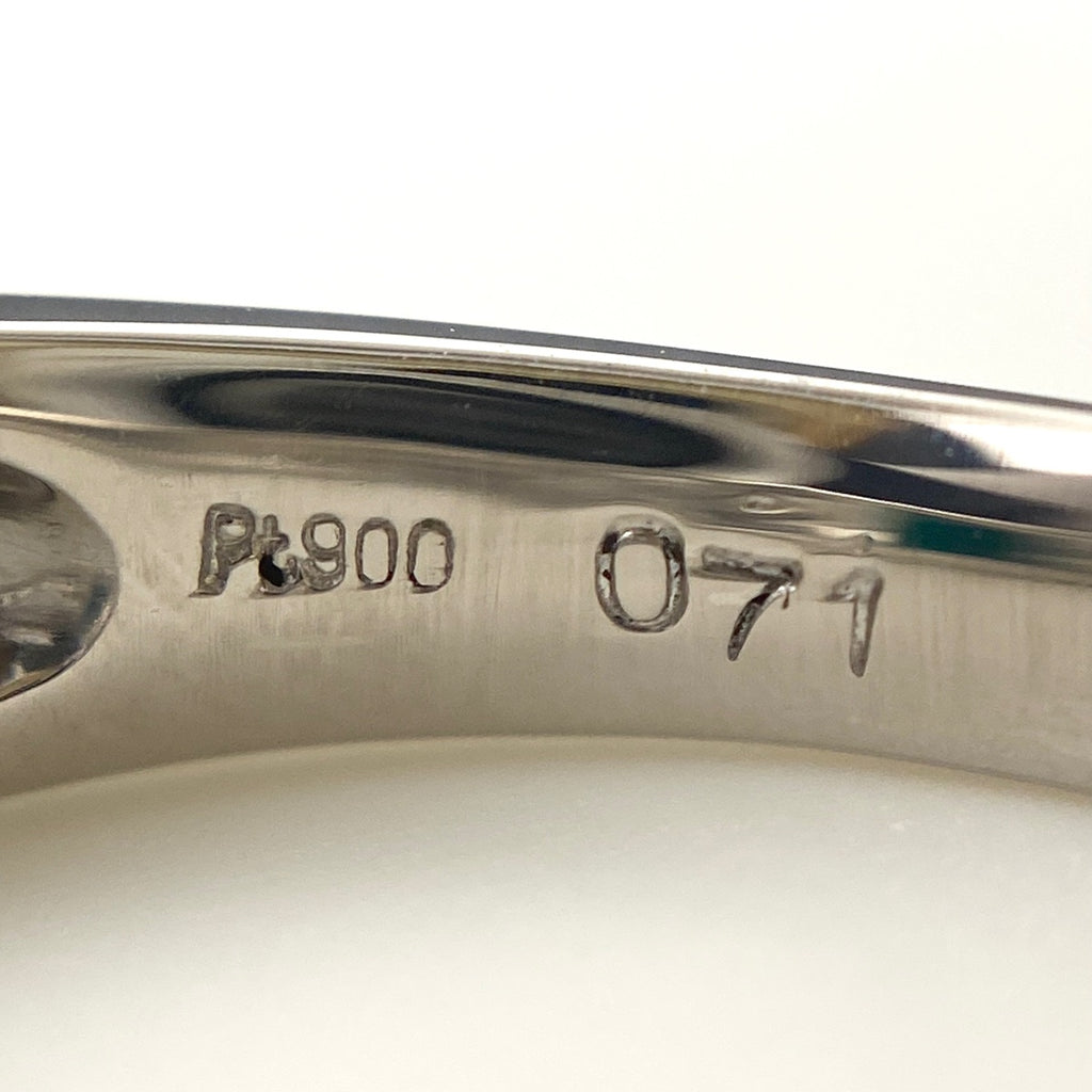 エメラルド デザインリング プラチナ 指輪 メレダイヤ リング 15号 Pt900 エメラルド ダイヤモンド レディース 【中古】nbjwl