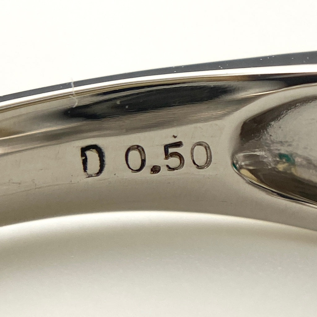 エメラルド デザインリング プラチナ 指輪 メレダイヤ リング 15号 Pt900 エメラルド ダイヤモンド レディース 【中古】nbjwl