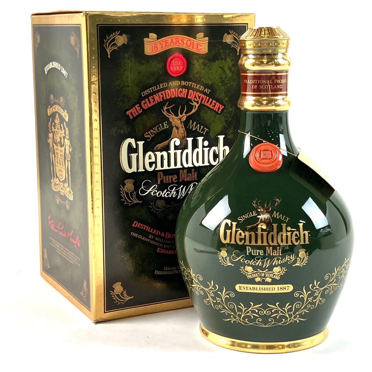 バイセル公式】グレンフィディック Glenfiddich 18年 陶器 緑 750ml スコッチウイスキー シングルモルト 【古酒】 -  バイセルブランシェ