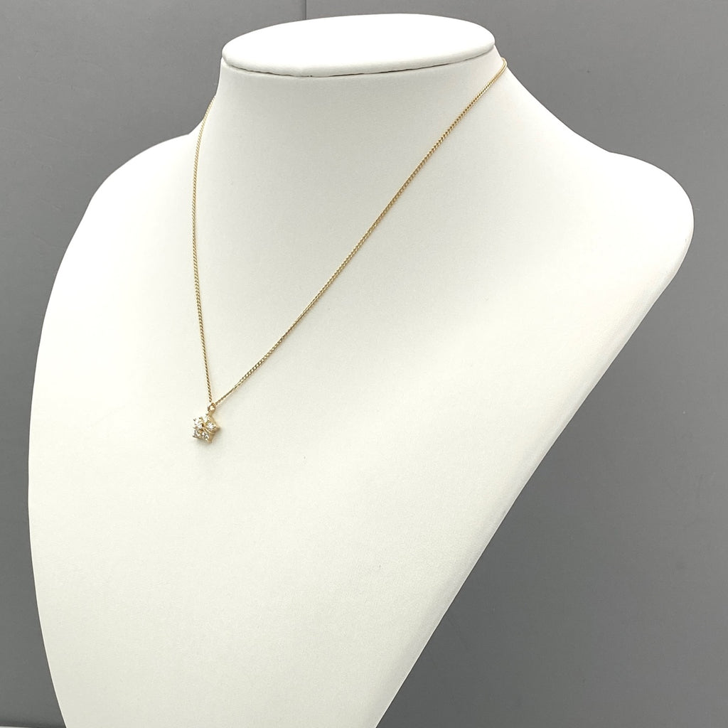 メレダイヤ デザインネックレス YG イエローゴールド ペンダント ネックレス K18 750 ダイヤモンド レディース 【中古】nbjwl
