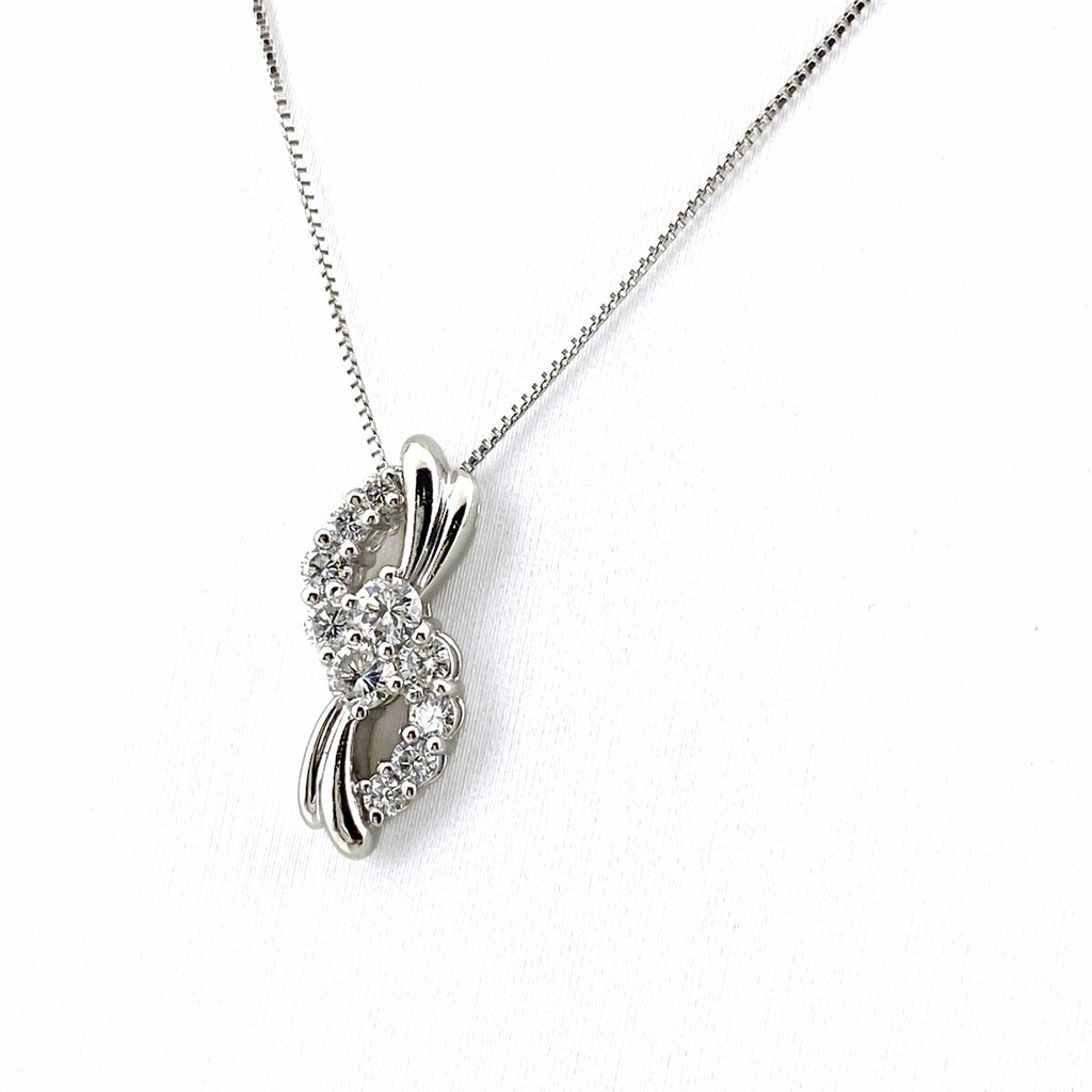 メレダイヤ デザインネックレス プラチナ ペンダント ネックレス Pt900 Pt850 ダイヤモンド レディース 【中古】nbjwl
